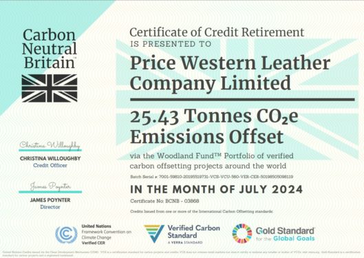 New Carbon Offset Certificate